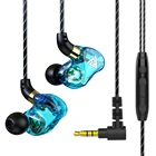 Headphones QKZ SK7 3.5mm Wired Headphones Dual Moving Coil In-ear Headset Heavy Bass Stereo Music Earphones