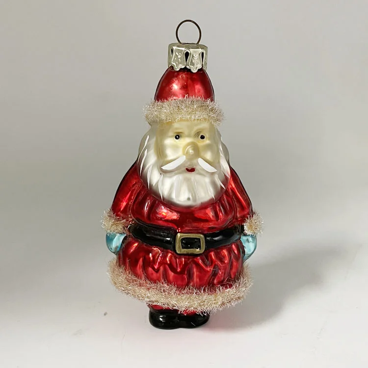 Custom High Quality Handmade Glass Christmas Hanging Decoration Santa Claus Figurine Family Home Decor Party Decorations details