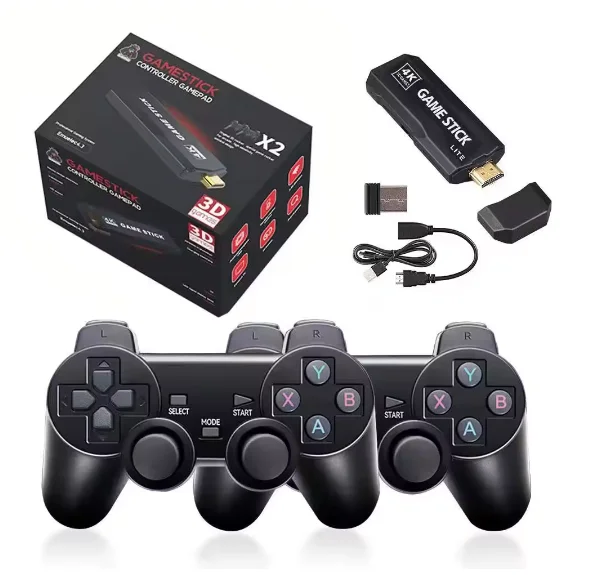 X2 Plus Game GD10 Pro 4K Game Stick 3D HD Retro Video Game Console Wireless Controller TV 50 Emulator For PS1/N64/DC X2 Gaming