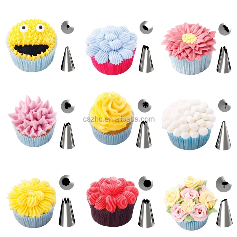14 PCS/set Silicone Cake Accessories, Nozzles Tips Cake Decoration Tools Bakes Flower Nozzles-Large Cupcake Decorating Kit