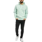 Hoodies Men Pullover Hoodie All-over Print Mens Casual Hoodies Thick Fleece Mint Green Pullover Hoodies