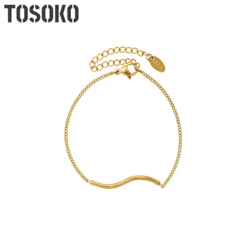 Stainless Steel Jewelry Small S Curve Original Bracelet Round Bar Twisted Line Jewelry Wwomen's Fashion Line Bracelet BSE211