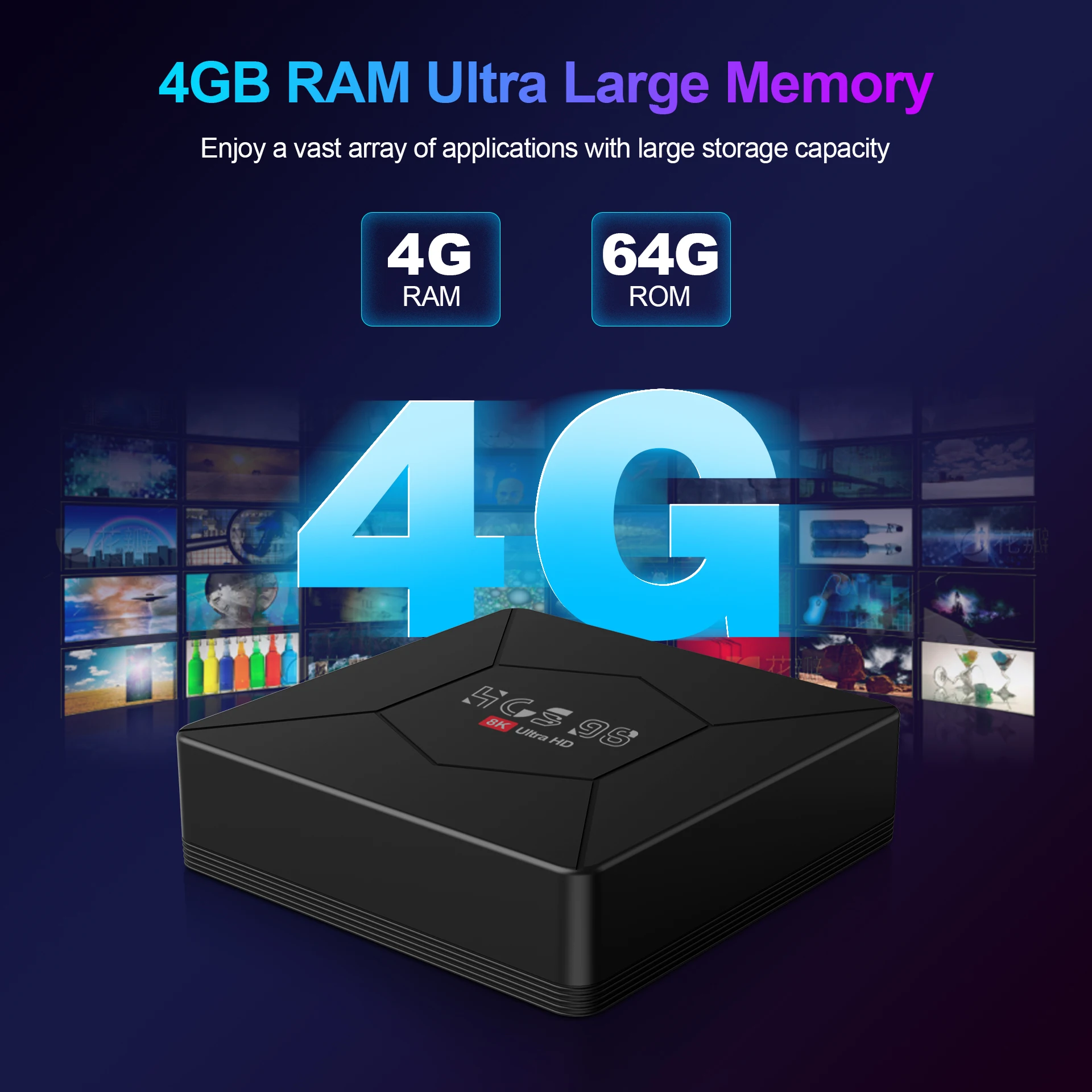 HCS98原始设备制造商定制高品质安卓13 Allwinner H313 4GB 64GB高清网络四核8k最热最热机顶盒4k测试