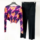 Women 2021 Women Casual O Neck Long Sleeve Pleated Shirts Summer Tops Floral Printing For Women Blouses