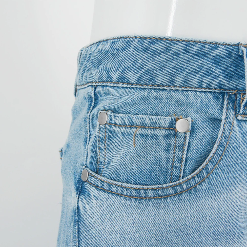 Custom High Waist Loose Acid Wash Vintage Wide Legged Distressed Denim Pant Baggy Jean Men factory