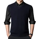 Vest Men Promotion High Quality Fall And Winter Sleeveless Slim Solid Color Inner Sweater Vest Men