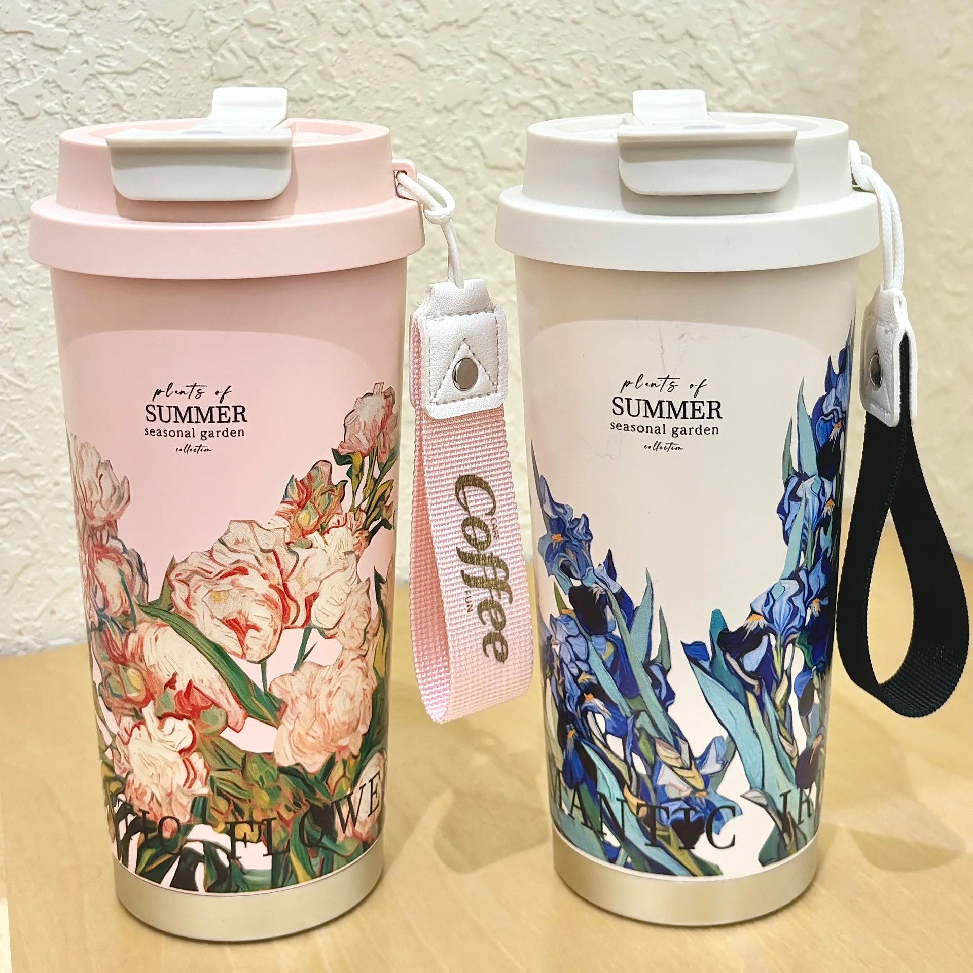 500ml customizable pattern flower pink sunflower water Cup 304 stainless steel coffee outdoor student thermos turmble