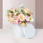 Flower Wholesale New Design High Quality Fashion Round Lixury 5.5''*5.1" Flower Bouquet Packaging Box