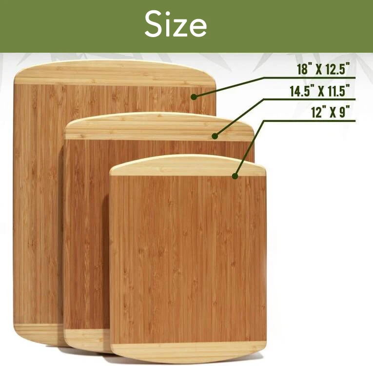 SOPEWOD Kitchen Large Bamboo wooden chopping board organic bamboo wood cutting Board set with handle
