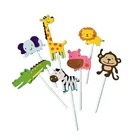 Cartoon Zoo Theme Party Cake Decoration For Kids Birthday Party Eco-friendly Animal Cake Topper