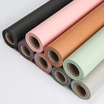 Hot Sale 58cmX8Y 80G Matte Colorful Brown Specialty Paper Roll Waterproof Christmas Gift Packing Rolling Paper