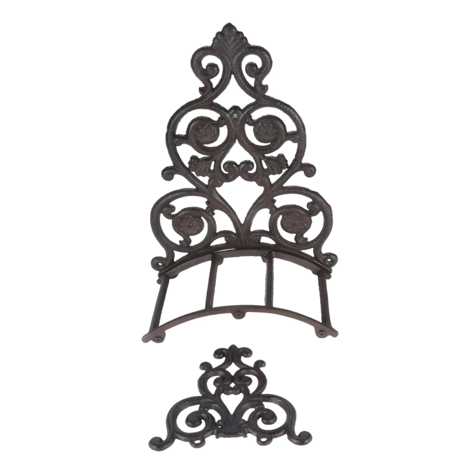 1set Cast Iron Hose Holder Garden Water Pipe Rack Antique Rust Finish