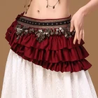 High Quality Women Tribal Belly Dance Coins Waist Belt Tassels Hip Skirt Scarf