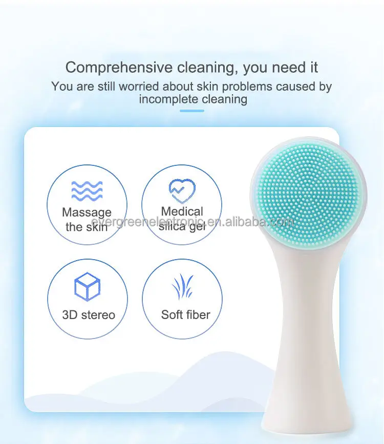 brand new double sided waterproof cleansing facial cleaning brush