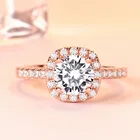 Sterling Silver Silver S925 Sterling Silver Ring Rose Gemstone Diamond Engagement Women Moissanite Rings