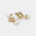 Pearl Earrings New Fashion Exquisite Wings Pearl Earrings