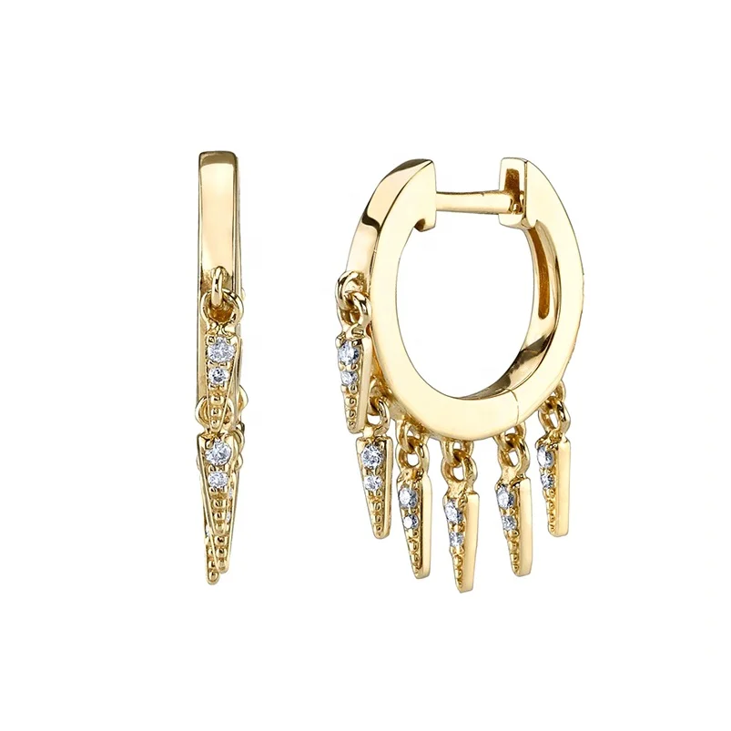 14k gold fringe earrings