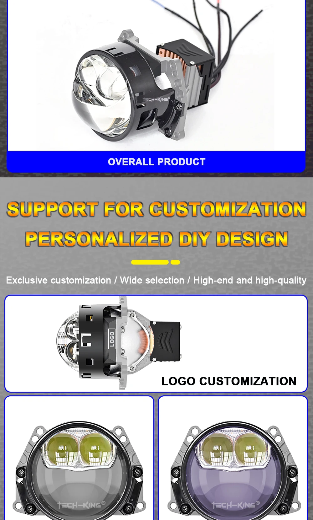 New 80W Universal 3.0 inch Bi LED Dual Laser LED Headlight for Car LED Projector LED Lamp Car accessories for auto headlight