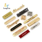 Round Tag Metal Handbag Labels Custom Hollow Shiny Gold Handbag Brand Metal Logo Labels Metal Round Tag With Diamond