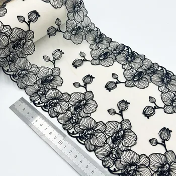 Thin gauze lace embroidery and edging manufacturer directly sells luxury flower embroidery lace