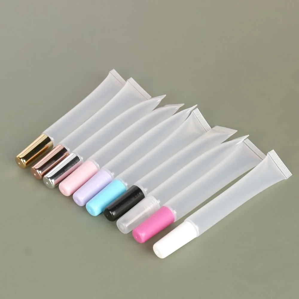 product 15ml hot sale clear lip glaze tube hose slim cosmetic plastic tube lip gloss lip glaze plastic hose-27