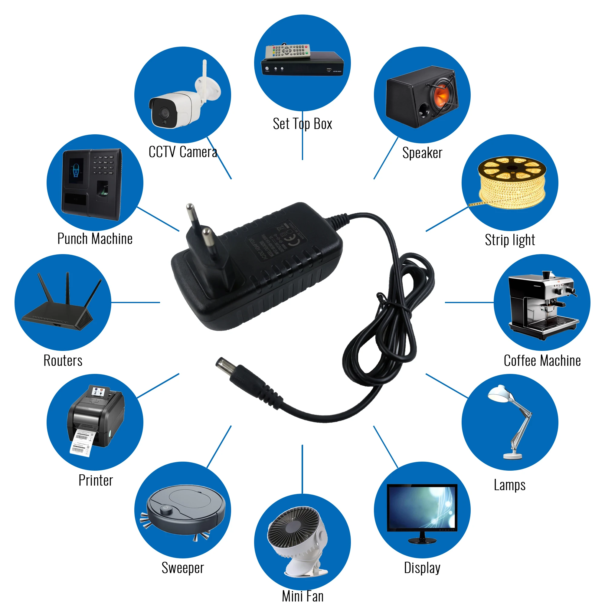 product 24v 15a power adapter with dc output plug ins connection various devices compatible-5