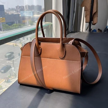 2023 Fashion Handheld Row Genuine Leather Ladies Shoulder Bag Commuting Crossbody Tote Bag