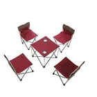 Seat Table Set Folding Outdoor Chair Lightweight Seat Stool Portable Folding Camping Table 4 Chairs Set