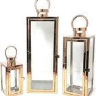 Copper Home Copper Metal Rose Gold Stainless Steel Candle Holder Lantern Candle Holder Decorative Lantern For Home Decor