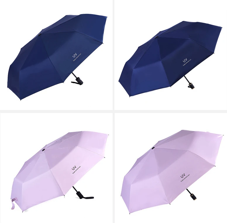 WXL338 Automatic Folding Rain Sun Umbrella Protection Sun Automatic Open Close Umbrella Three Fold UV Umbrella