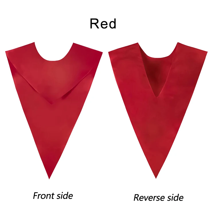 Finest Quality Plain Colors Lightweight V Church Stole Triangle Shape One Color V-neck Satin Choir Stole supplier