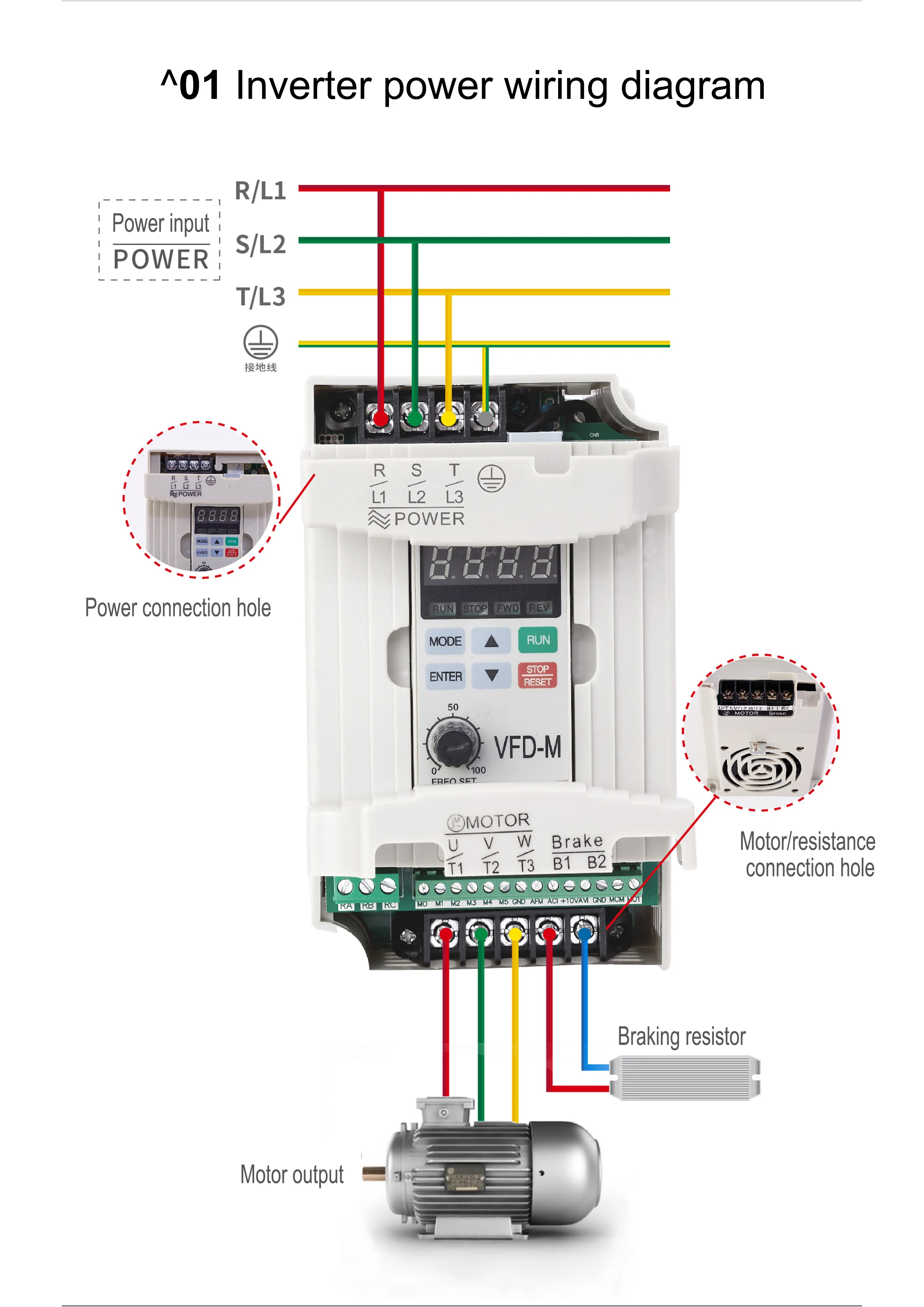 Variable Frequency Drive Controller, VFD-M, VFD007M21A, 0.75KW - detail 22