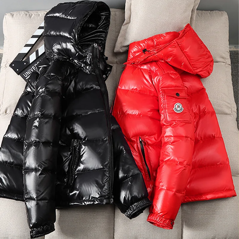 Customized New Fashion Solid Color Glossy Waterproof Windproof Warm Thickened Men's Down Jacket For Winter Outdoor