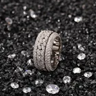 Ring Fashion Hip-hop Jewelry Micro Zircon Spin Cuban Ring Real Gold Plated Fashion High-end Hipster Ring