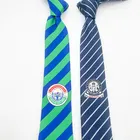 School Tie Blue Green Colour Stripe Design School Custom Tie 100% Handmade Silk