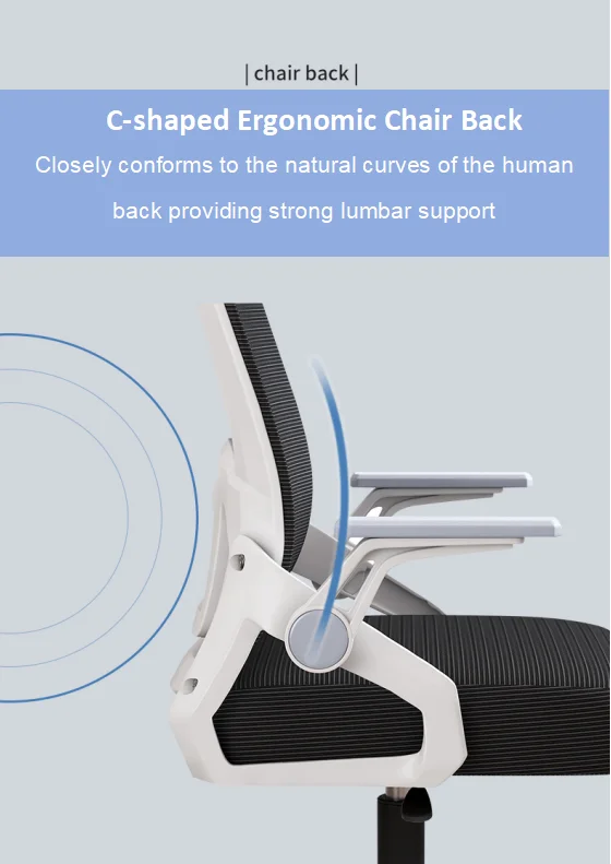 Commercial Grade Contemporary Ergonomic Office Chair-Heavy Duty Mesh Swivel Task Chair with Flip-up Armrests & Lumbar Support factory