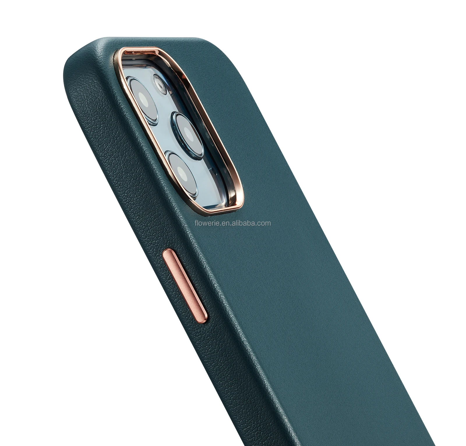 CUAP061 Customized logo Offical For iPhone Leather Case  Leather Phone Case Cover For iPhone 12 Leather Case with camera frame