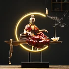 Burner 2020 New Ceramic Guanyin Buddha Backflow Incense Burner With Lamp