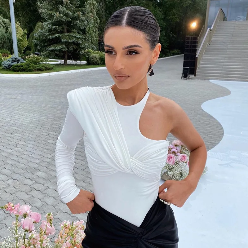 Front Pleated Chiffon Blouses Tops 