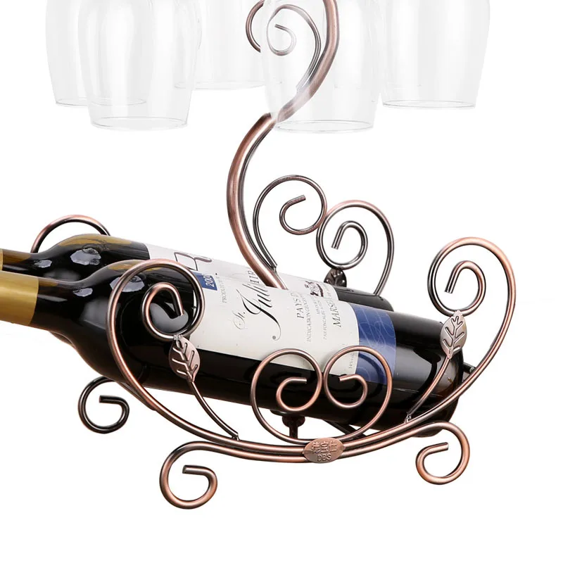 Simple Wine Bottle Cabinet Decorative Plated Iron Wine Rack