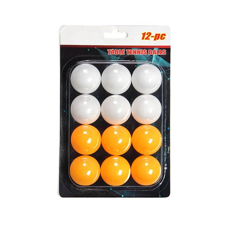 12 Table Tennis Balls Ping Pong Plain Logo 40mm White Orange Plastic UK 