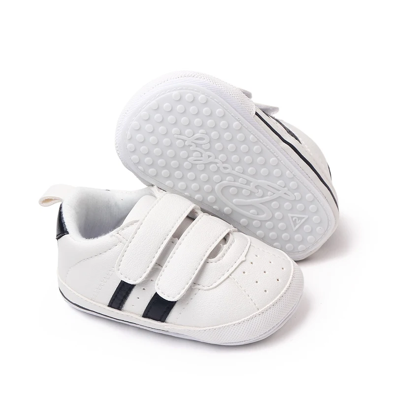 PU Leather Mesh Breathable Small White Shoes Soft Soled Baby Casual Sports Shoes Equal to Boys and Girls details