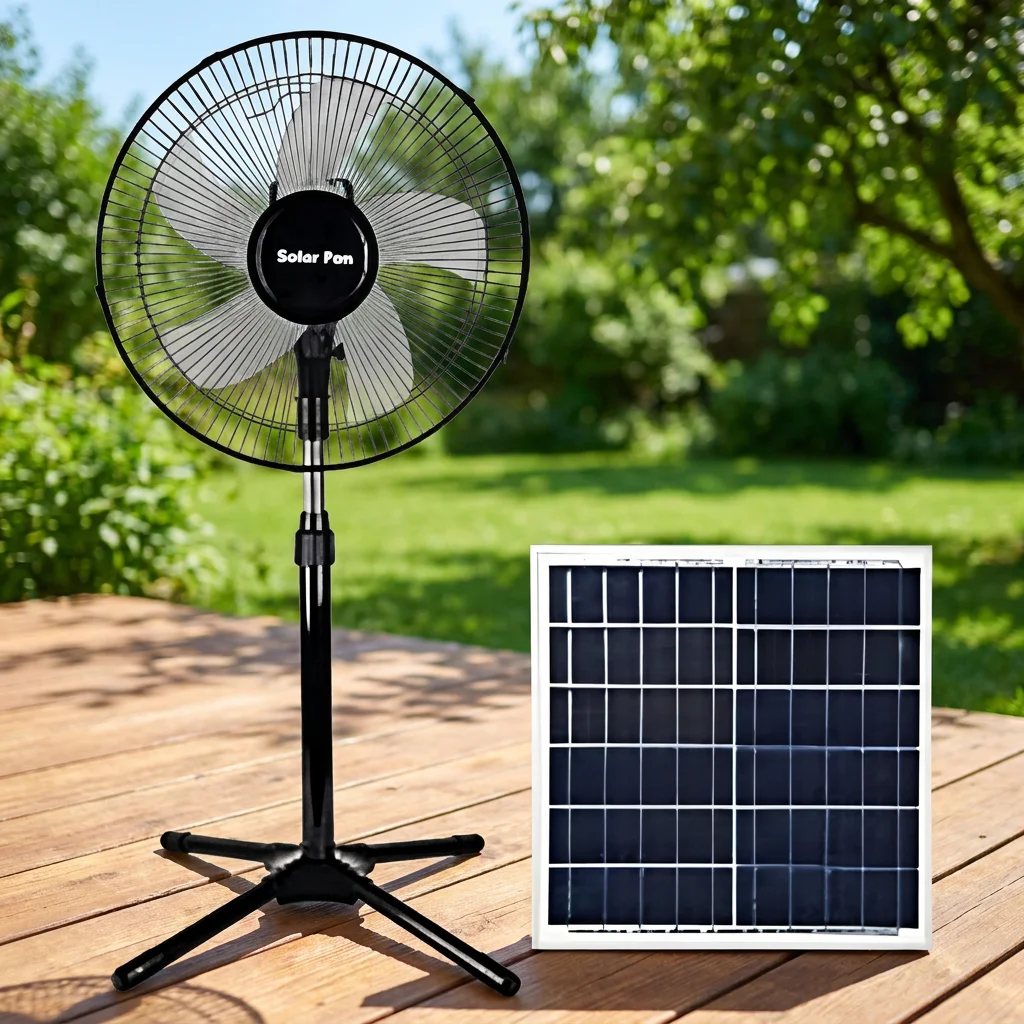 Saving Solar Standing Fan, Solar Panel +DC, 15W(0.02hp) - detail 22