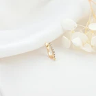 14k Gold Hoop Earrings Wholesale 14K Gold Plated Inlaid Zircon Huggie Hoop Earrings