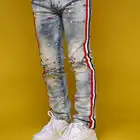 Clothing Boy's Boys Hongxin Clothing Manufactured Boy's Biker Jeans With Ripper And Knee Distressed Jeans In Boys