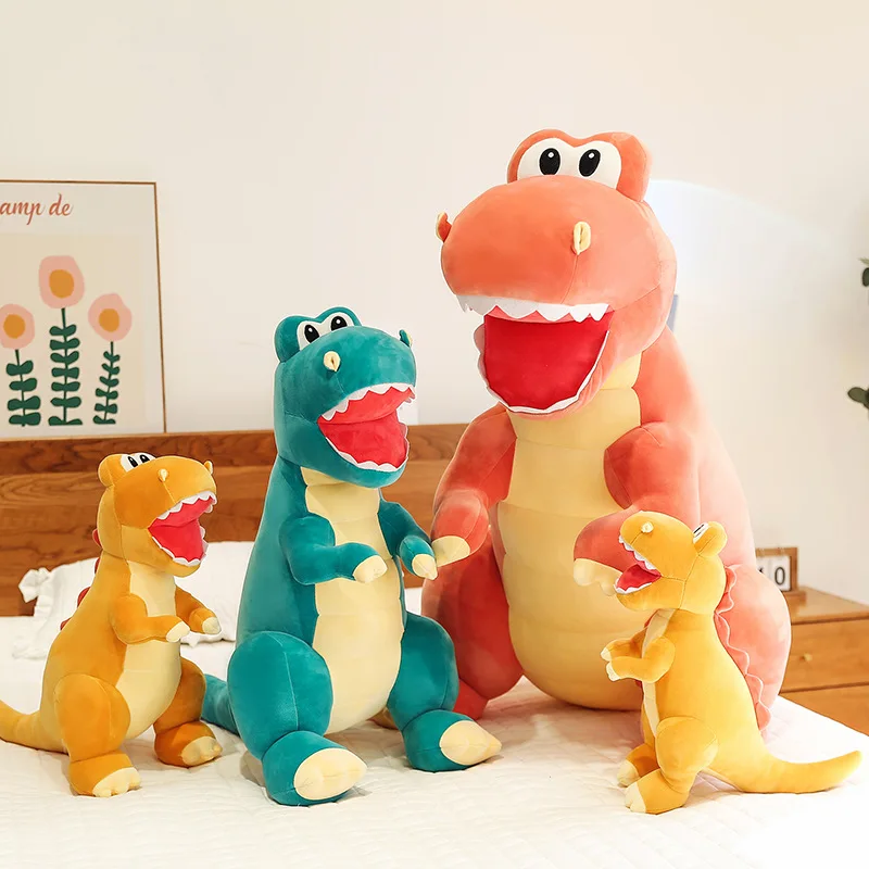 25cm Cute cartoon sitting dinosaur plush toy wholesale doll dragon fluffy toy