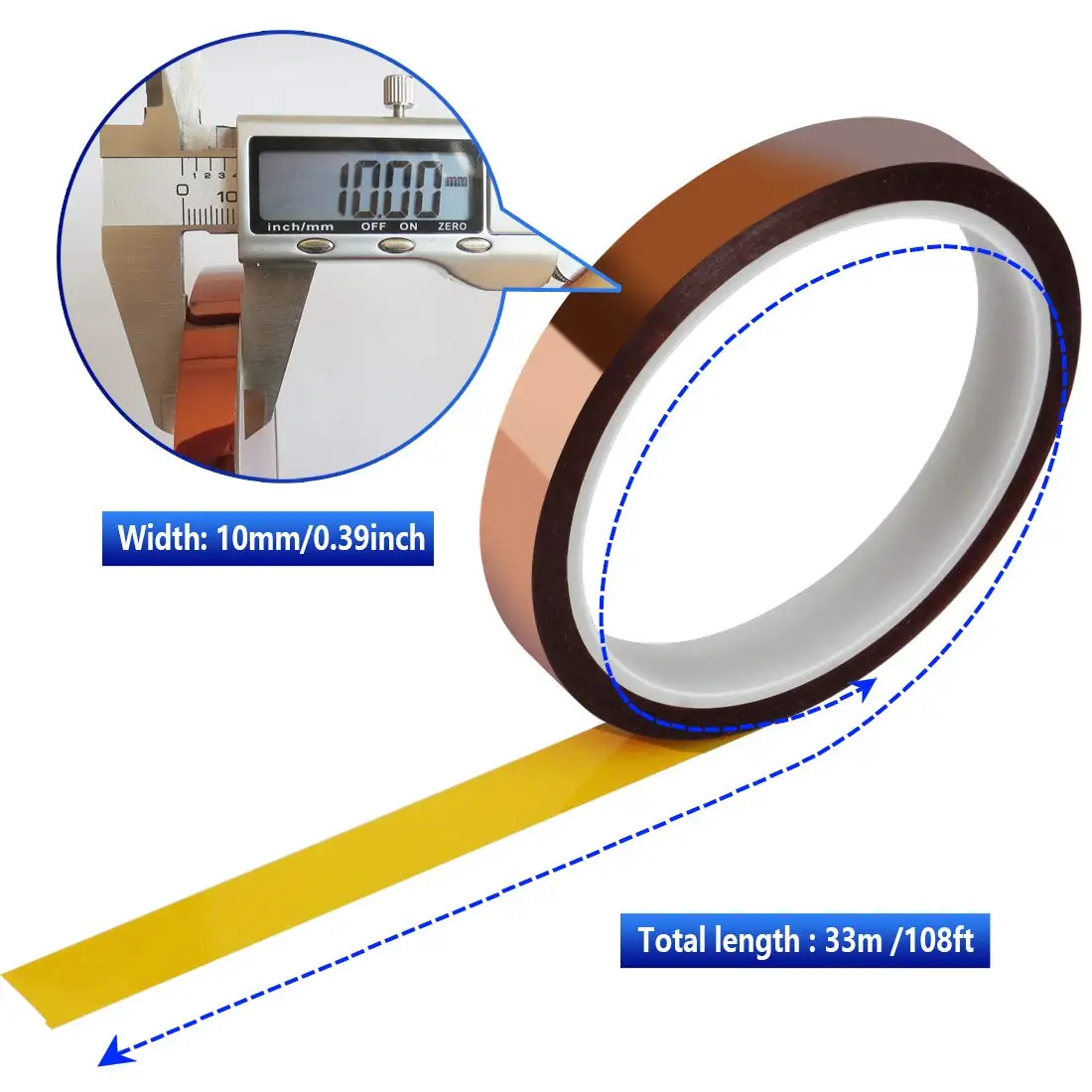 Heat Tape for Sublimation 4 Rolls 12mm X 33m Heat Transfer Tape for DIY T-Shirt Heat Resistant Insulating Sublimation