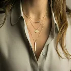 Necklace Set Jewelry Sexy Neck Simple Multi Layer Necklace Set For Women Stainless Steel Jewelry