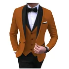 Red Suit Wholesale Khaki Slim Fit Royal Bespoke Tuxedo Luxury Wedding Fashionable Red 3 Piece Men's Suit