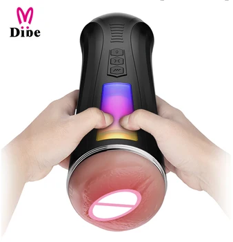 Dibe Automatic telescopic sex toy heated hand-free male masturbation cup automatic for man male penis sucking massager